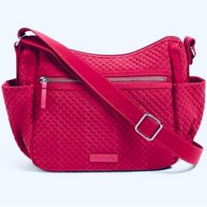 Vera Bradley Passion Pink Microfiber Iconic on the Go Crossbody Shoulder Bag